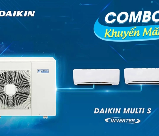 (Combo khuyến mãi) Hệ thống máy lạnh Daikin multi s Inverter 2.0 HP (2HP Ngựa) - 1 dàn nóng 2 dàn lạnh (1.0 + 1.5 HP (1.5 Ngựa) MKC50RVMV-CTKC25RVMV+CTKC35RVMV